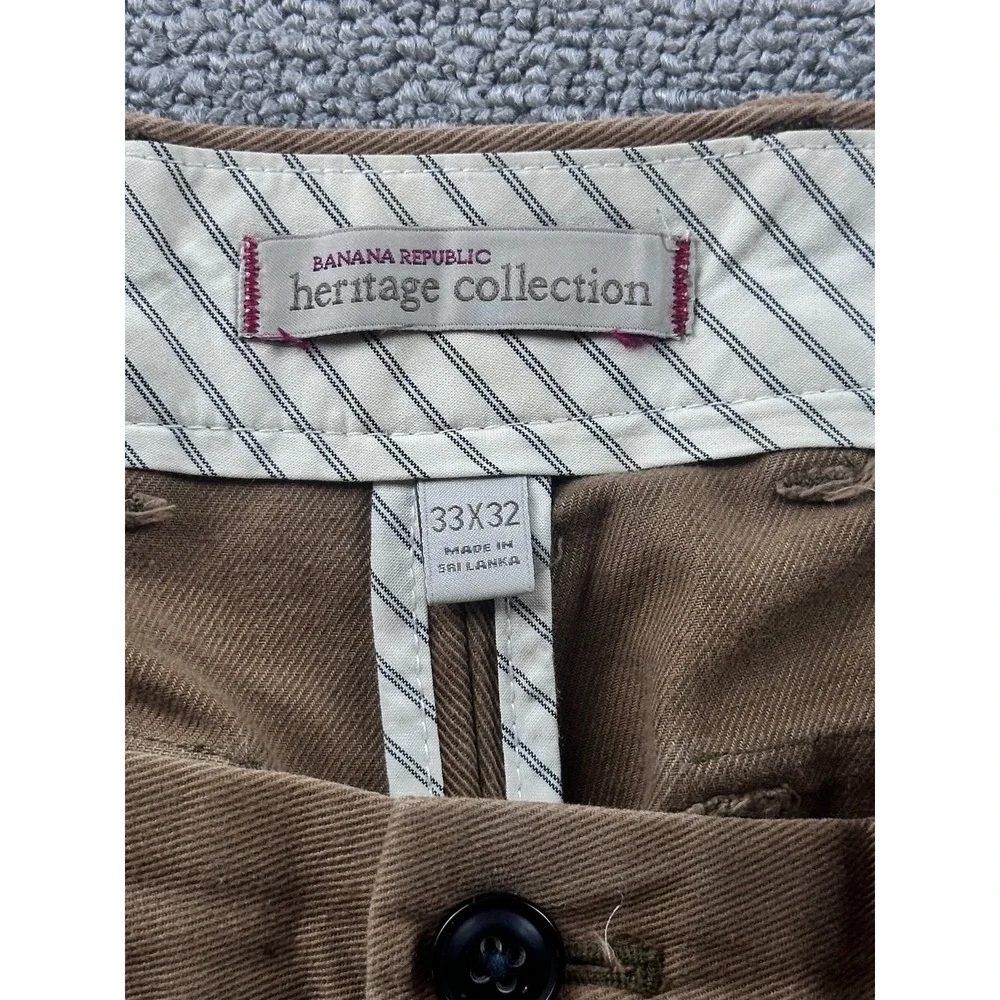 Banana Republic Cargo Pants Men 33x32 Brown Heritage Straight Twill Utility